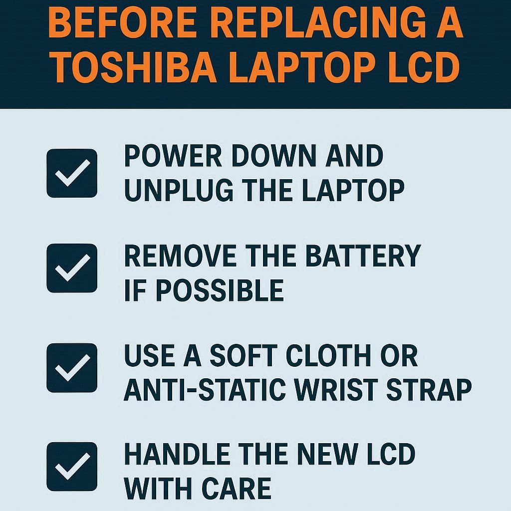 نکات مهم قبل از تعویض ال سی دی لپ تاپ توشیبا