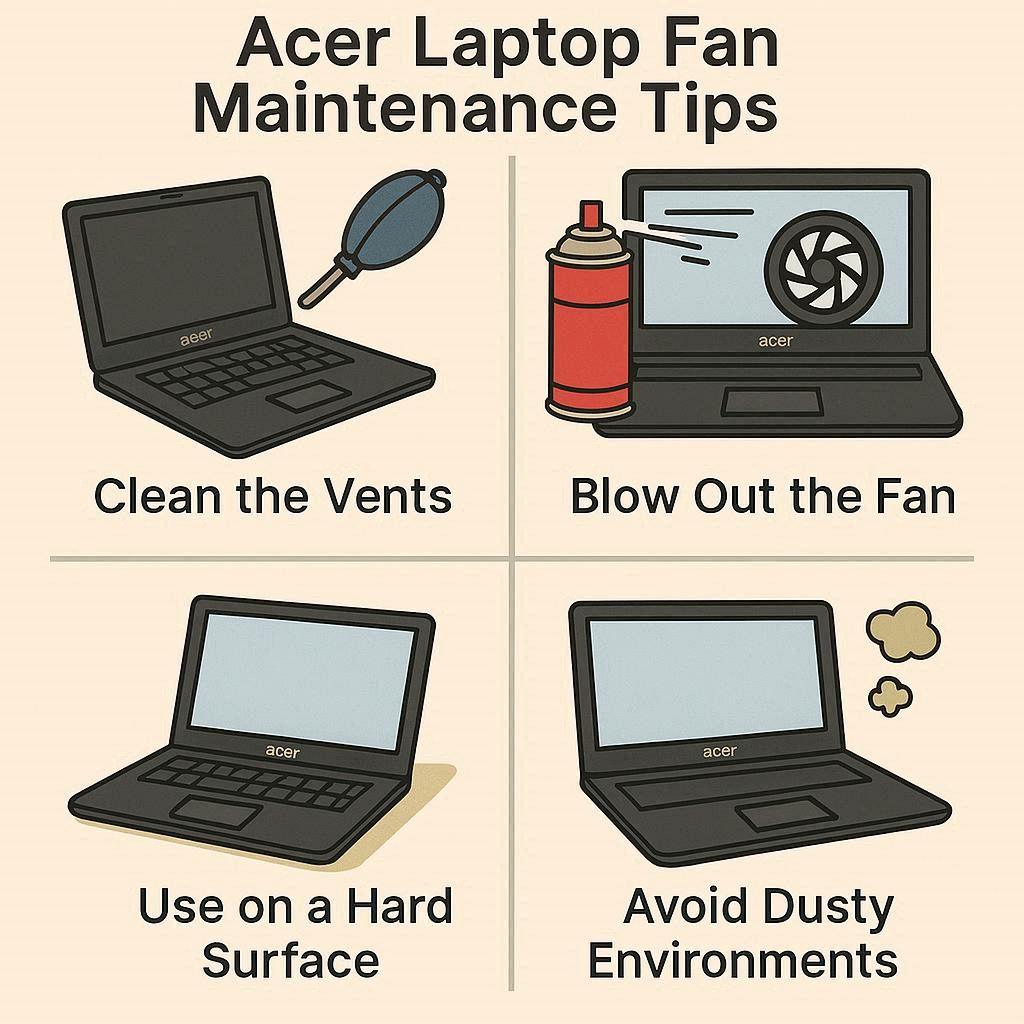 نکات نگهداری فن لپ‌ تاپ Acer