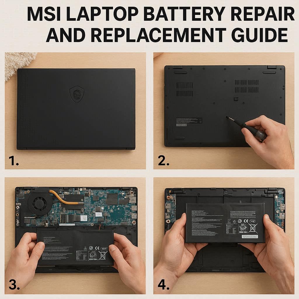راهنمای تعمیر و تعویض باتری لپ تاپ ام اس آی