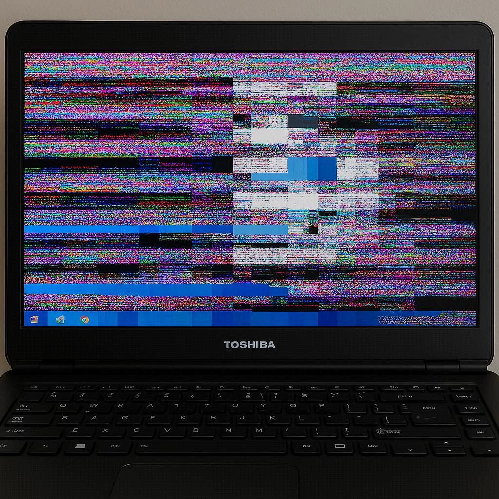 خطاهای تصویری پس از تعویض ال سی دی لپ تاپ توشیبا