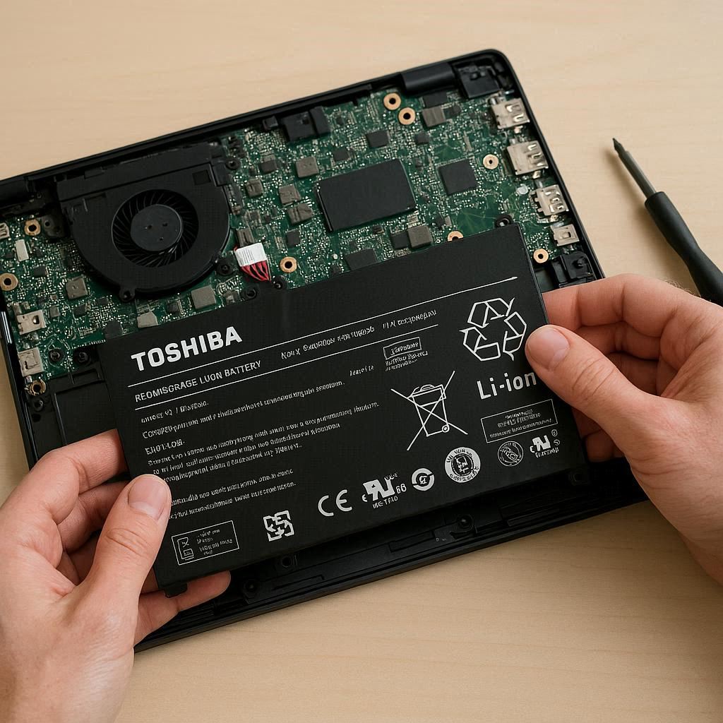 تعمیر و تعویض باتری لپ تاپ توشیبا