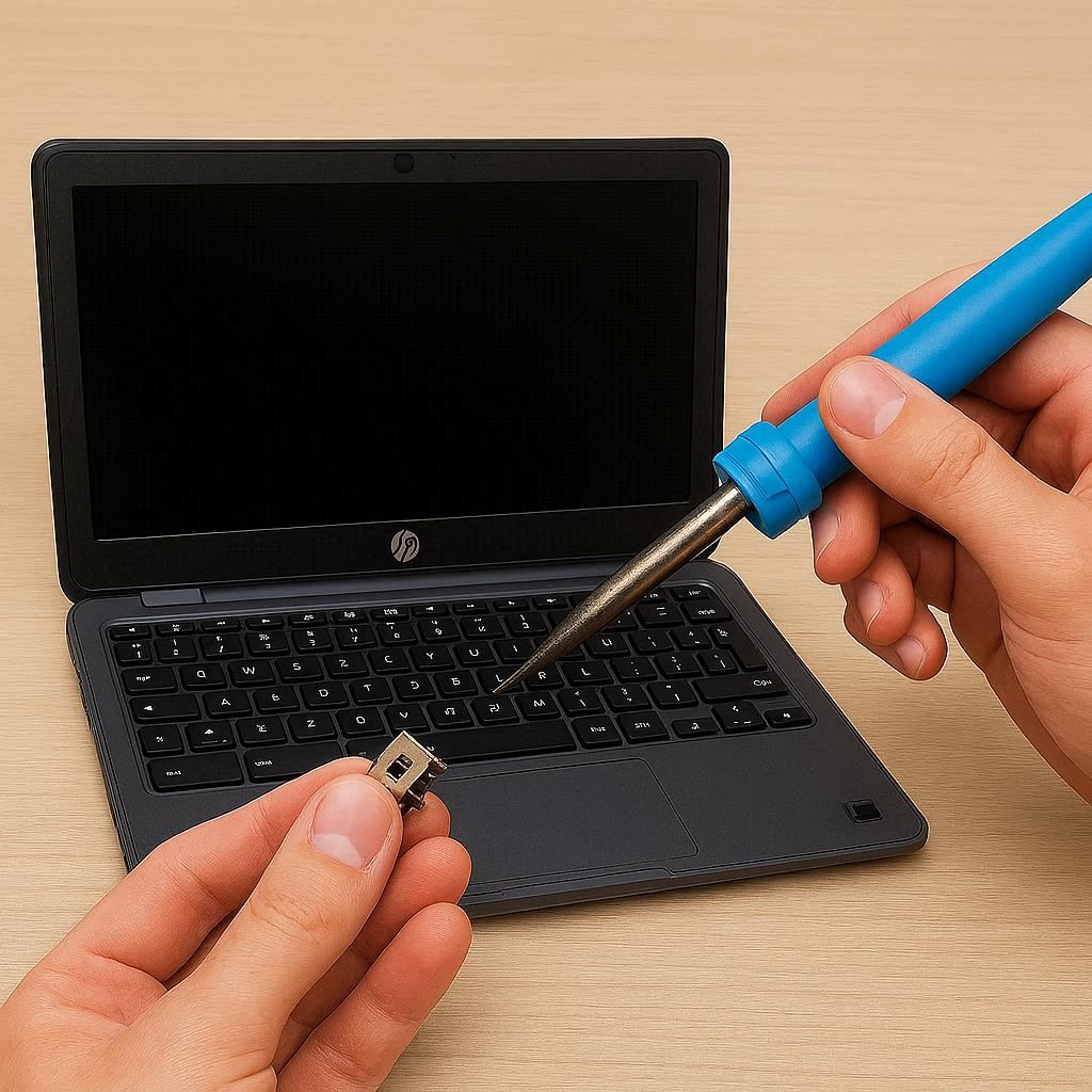 تعمیر و تعویض سوکت شارژ لپ تاپ اچ پی