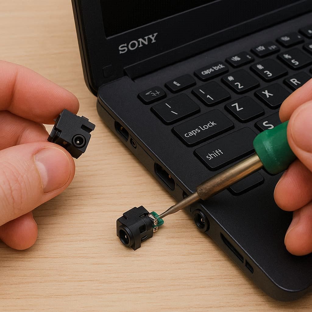 تعمیر و تعویض سوکت شارژ لپ تاپ سونی