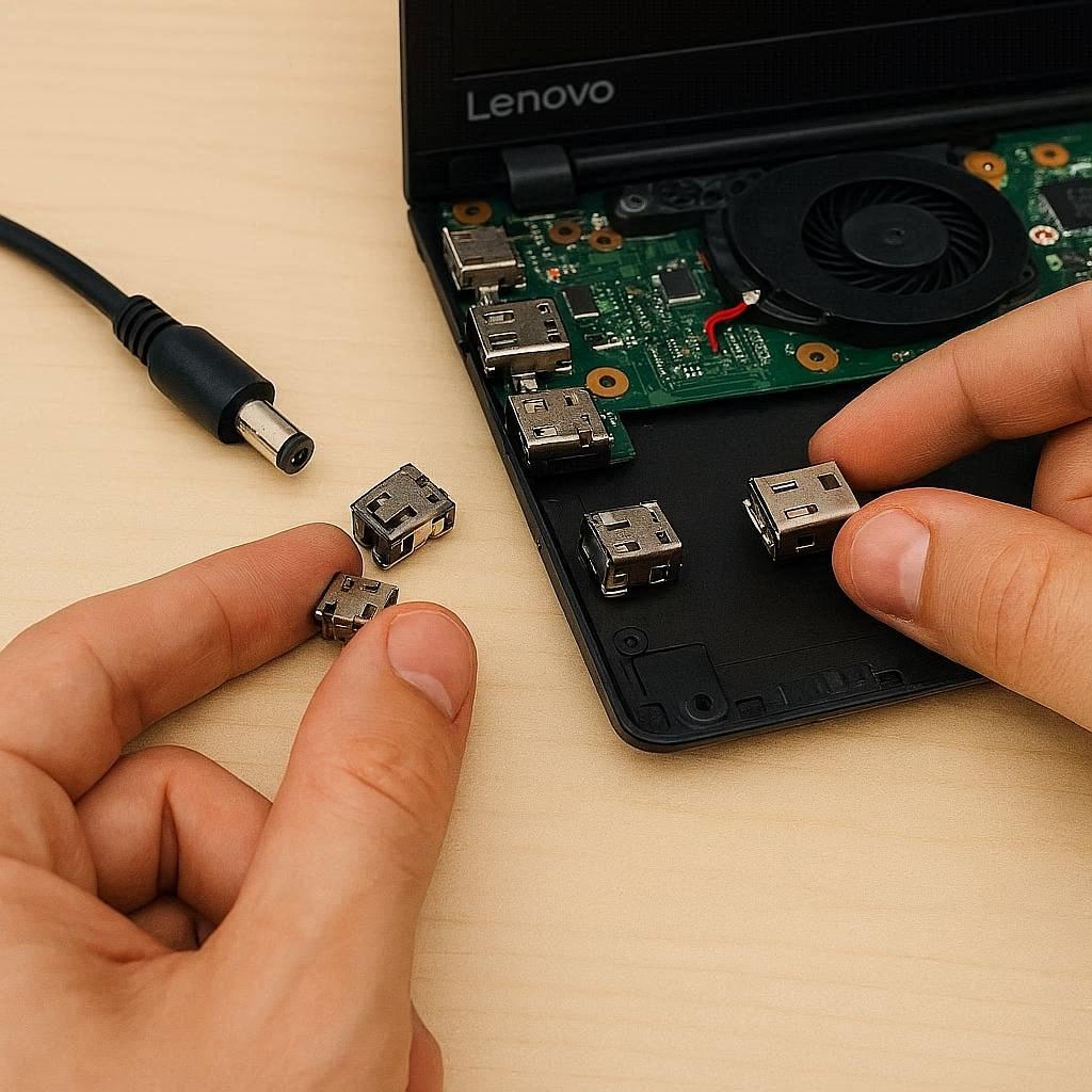 تعمیر و تعویض سوکت شارژ لپ تاپ لنوو