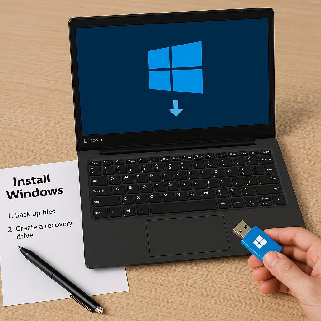 آماده‌سازی پیش از نصب ویندوز روی لنوو
