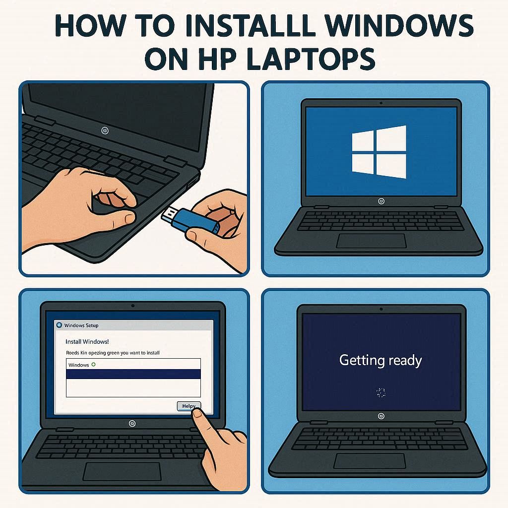 آموزش کامل نصب ویندوز روی اچ ‌پی