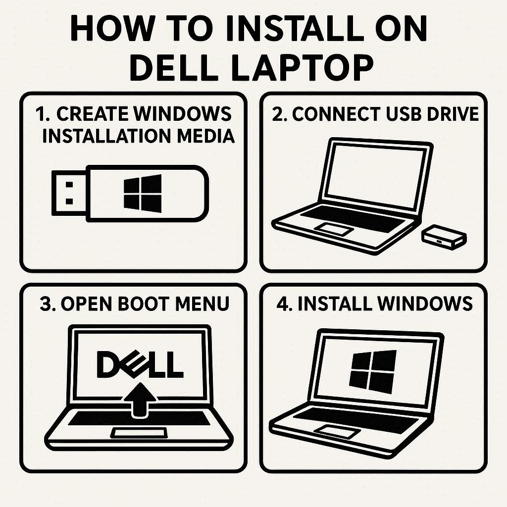 آموزش کامل نصب ویندوز روی لپ ‌تاپ‌های Dell
