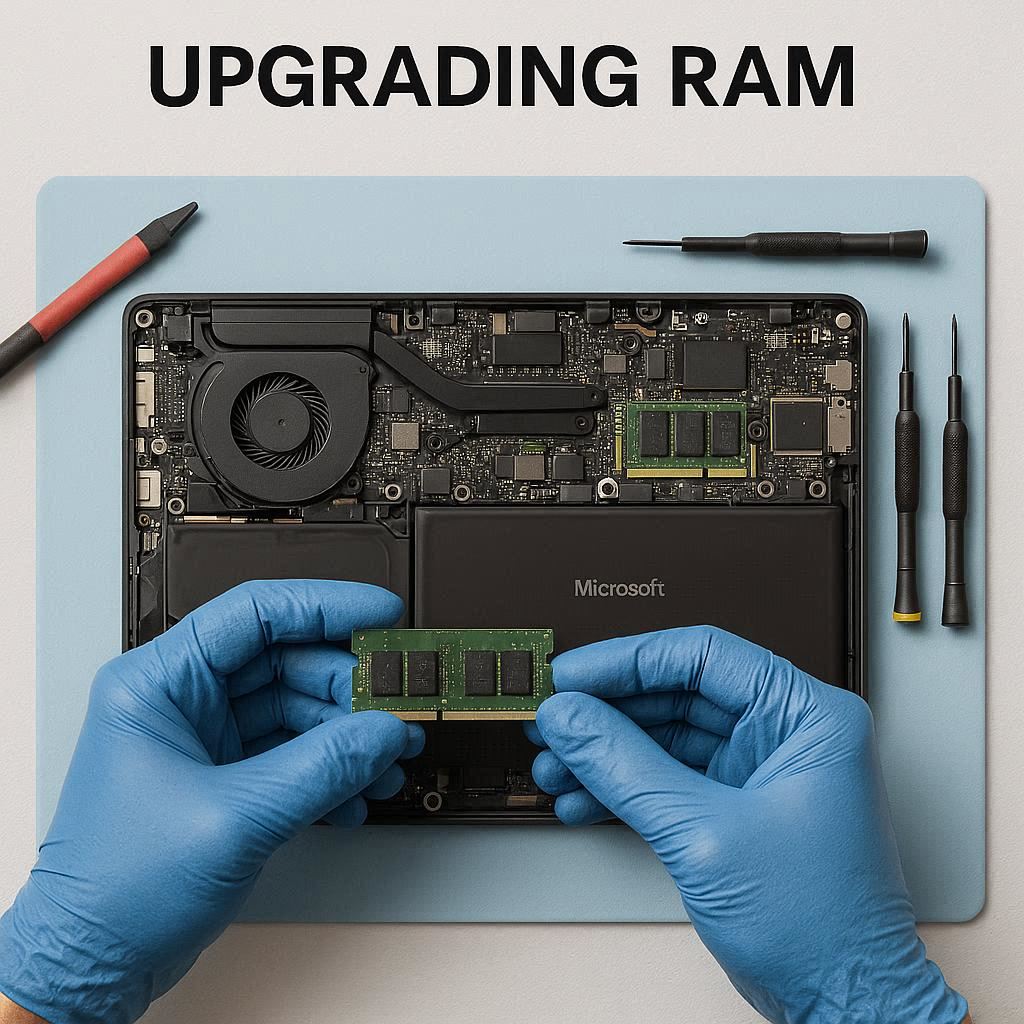 آیا ارتقای رم لپ تاپ سرفیس نیاز به تعمیرکار دارد؟
