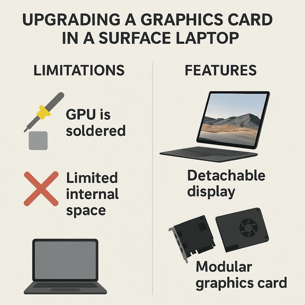 ارتقا کارت گرافیک در سرفیس محدودیت‌ها و امکانات