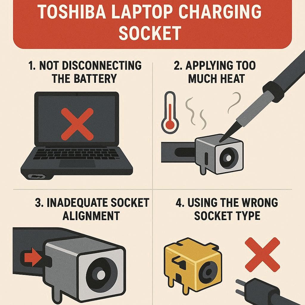 اشتباهات رایج هنگام تعمیر سوکت شارژ توشیبا