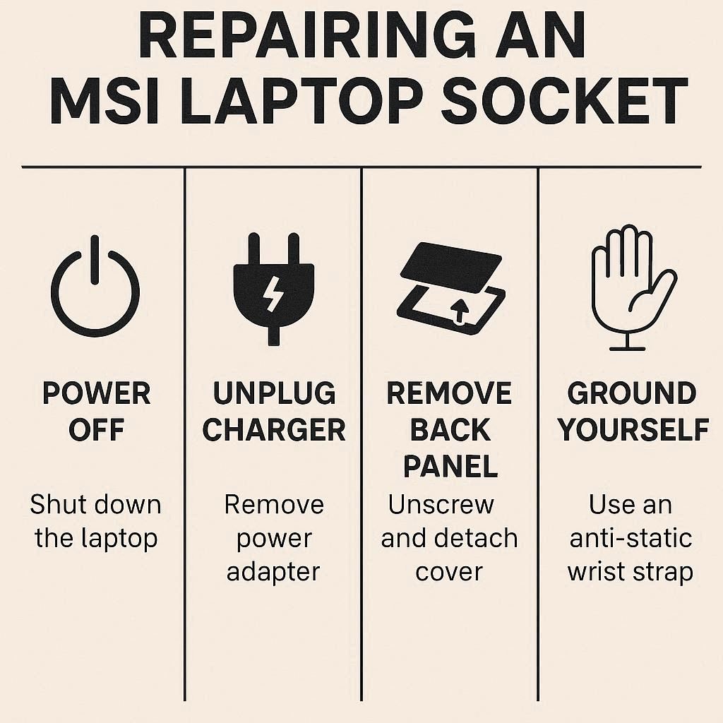 اقدامات ضروری پیش از تعمیر سوکت MSI