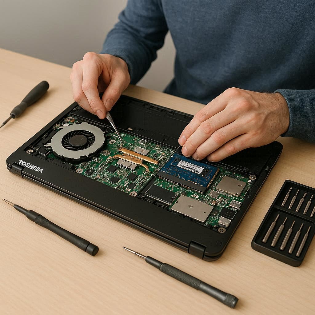 باز کردن لپ تاپ توشیبا بدون آسیب