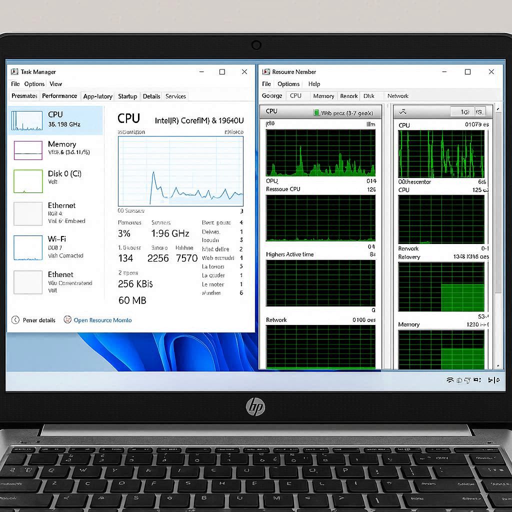 بررسی Task Manager و Resource Monitor