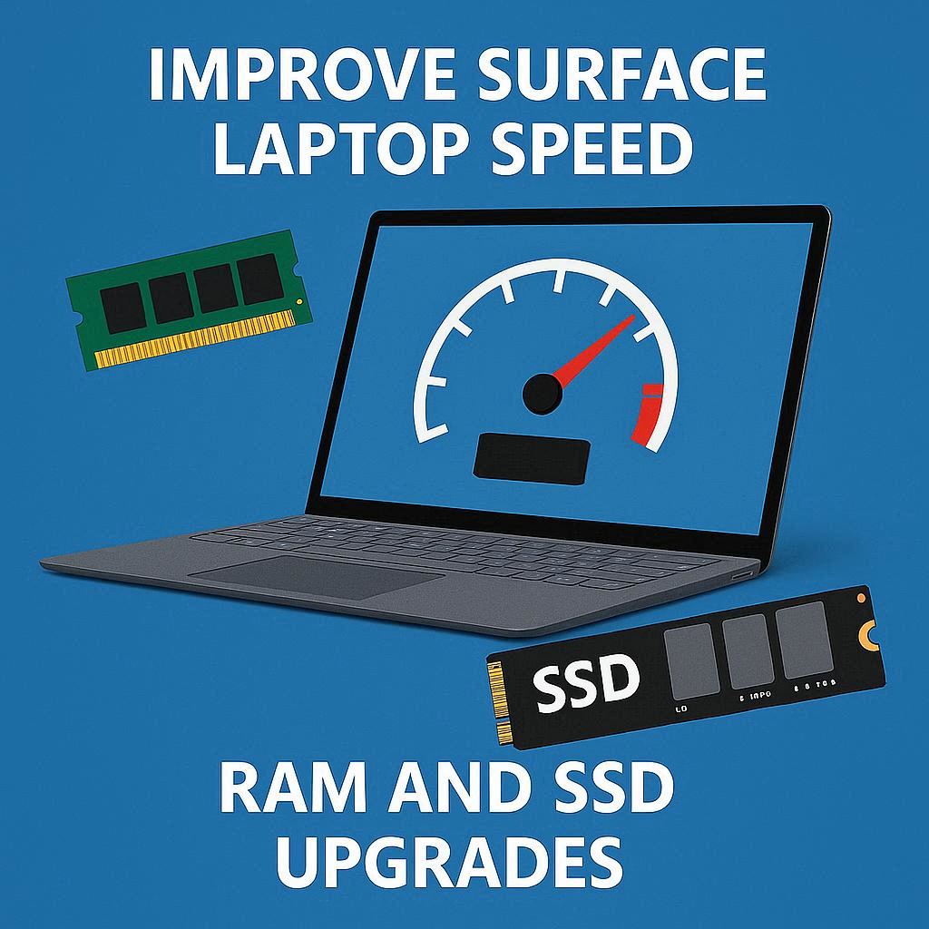 بهبود سرعت لپ تاپ سرفیس با ارتقا رم و SSD