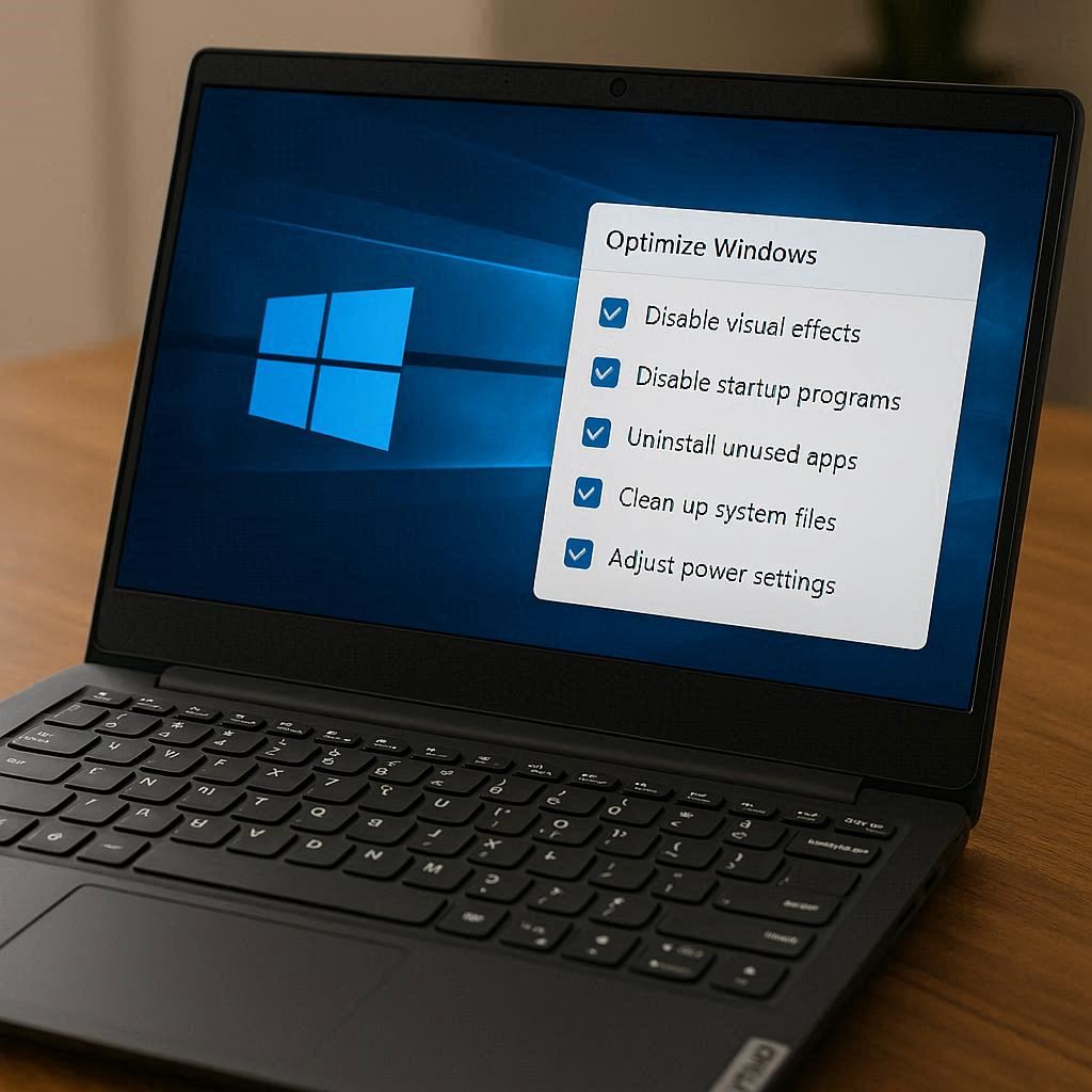 بهینه‌سازی ویندوز بعد از نصب روی لپ تاپ لنوو