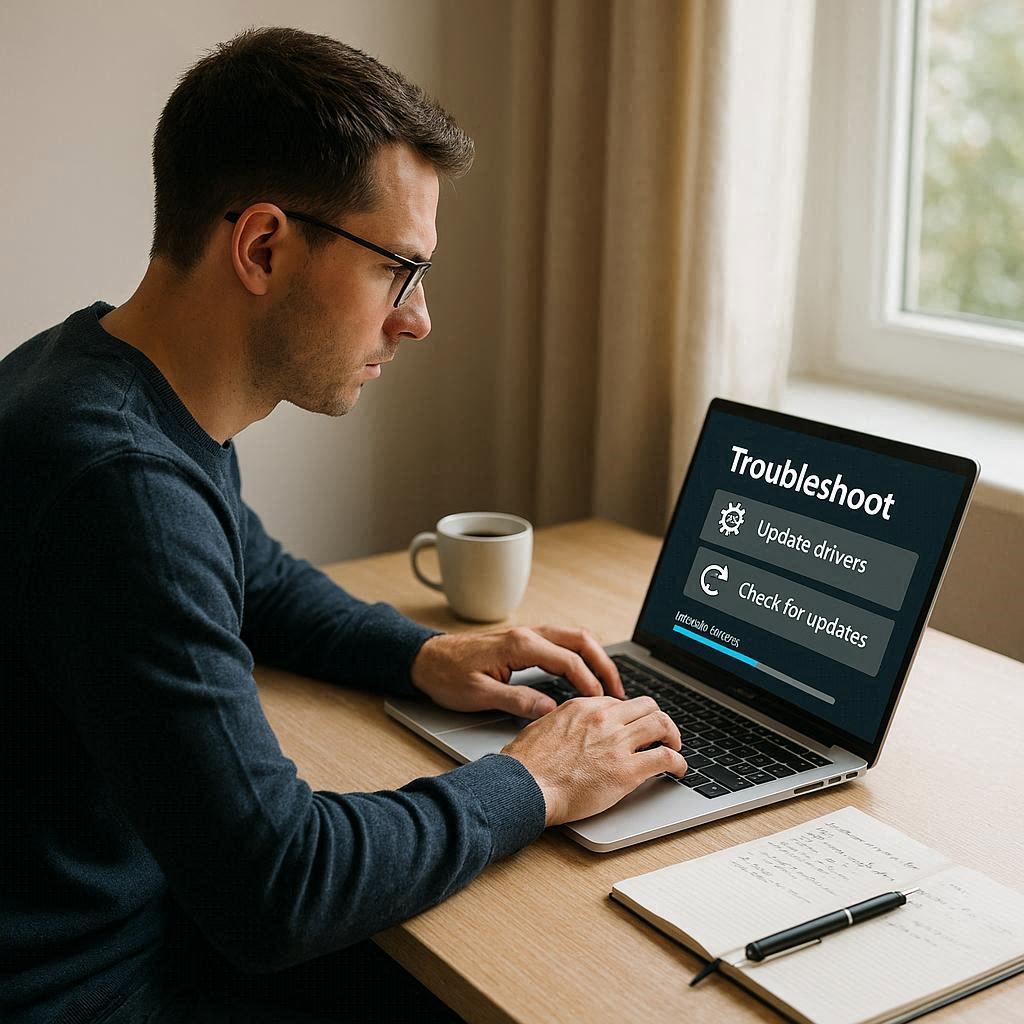 حل مشکلات رایج با بروزرسانی درایورها برای لپ تاپ