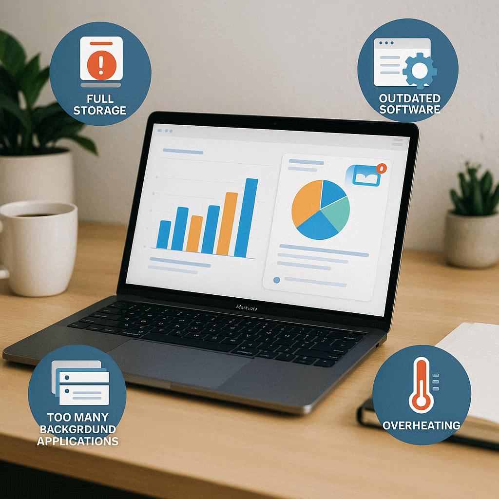 دلایل کند شدن لپ تاپ اپل