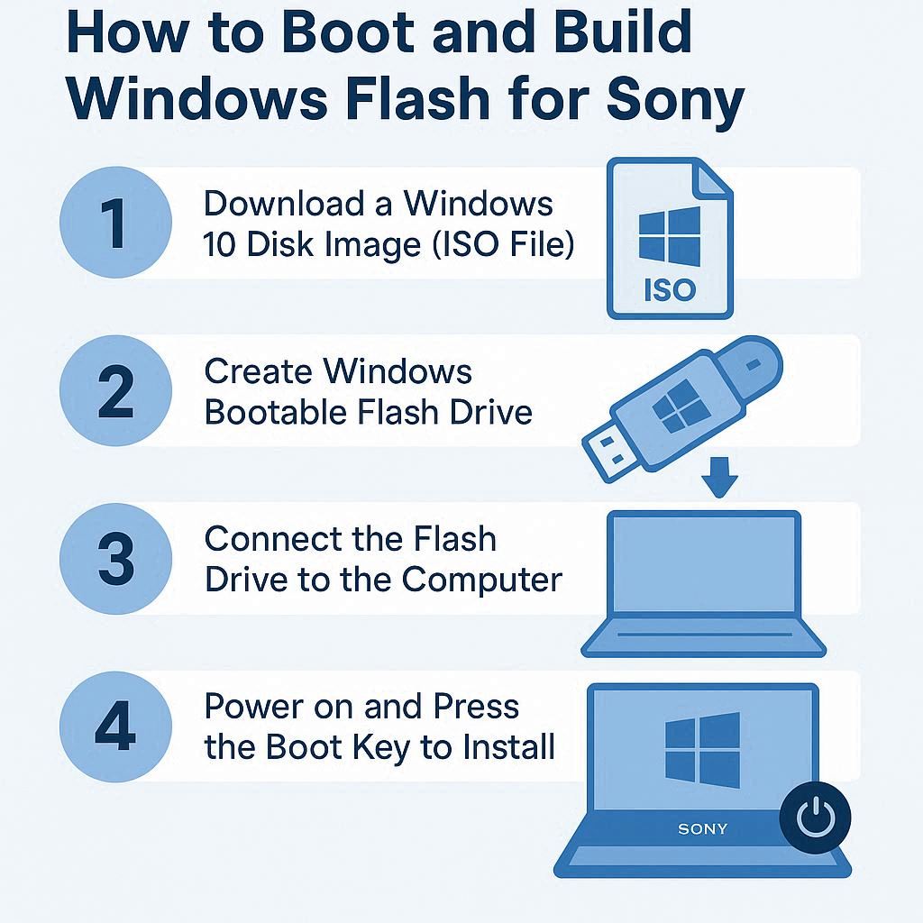 روش صحیح بوت و ساخت فلش ویندوز برای لپ تاپ Sony