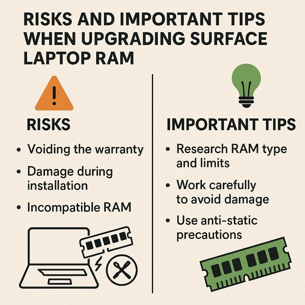 ریسک‌ها و نکات مهم هنگام ارتقای رم سرفیس