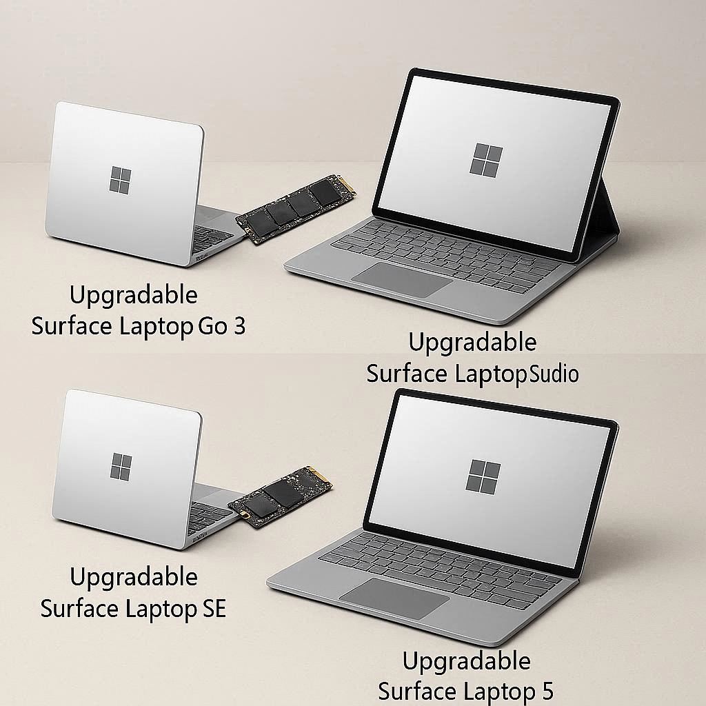 مدل‌های مختلف سرفیس که امکان ارتقای هارد دارند