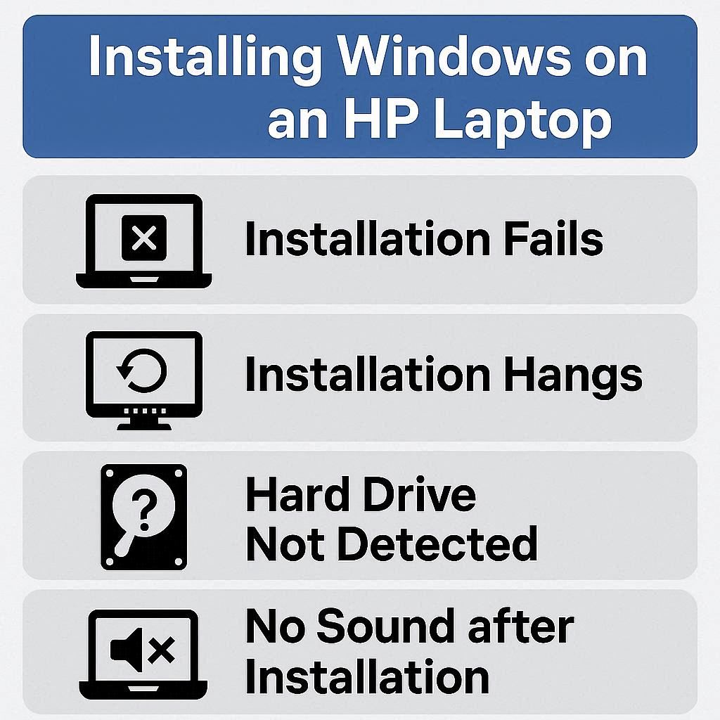 مشکلات رایج نصب ویندوز در اچ ‌پی