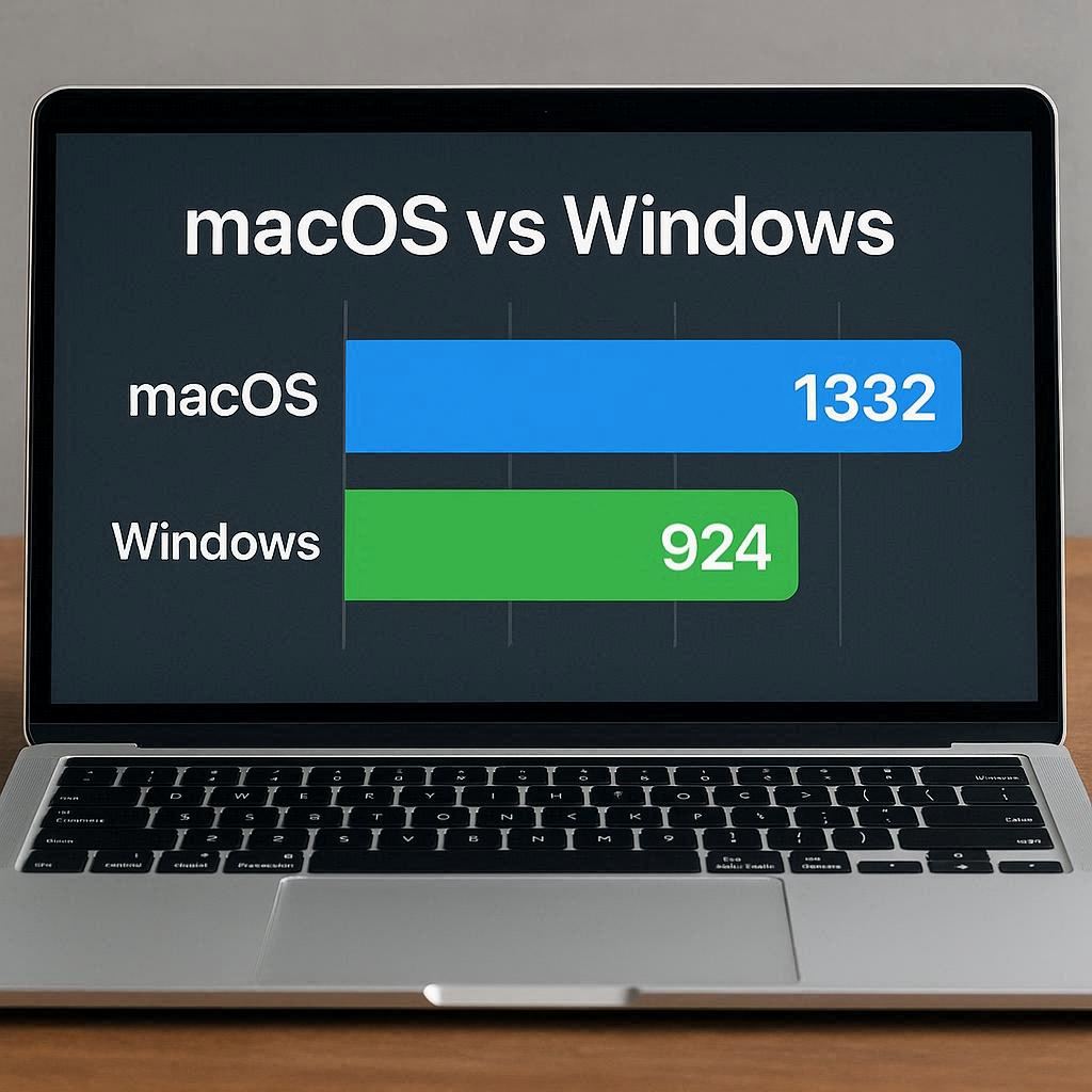 مقایسه عملکرد macOS و ویندوز روی اپل
