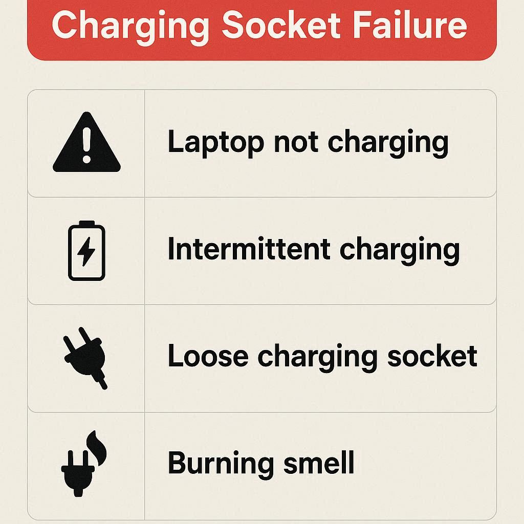 نشانه‌های آسیب سوکت شارژ لپ تاپ فوجیتسو