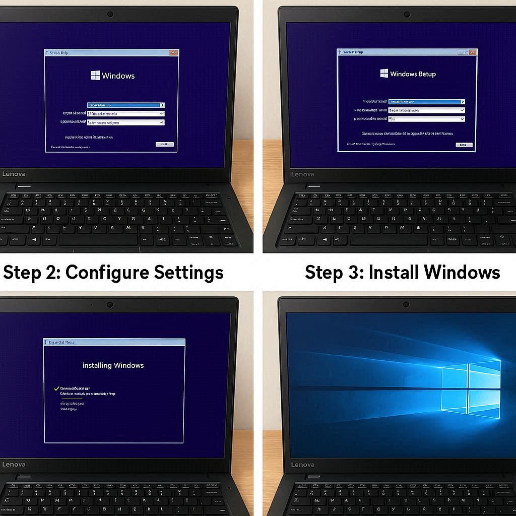 نصب مرحله ‌به ‌مرحله ویندوز روی لنوو