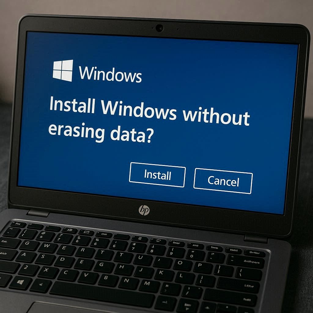 نصب ویندوز بدون پاک شدن اطلاعات در لپ تاپ HP