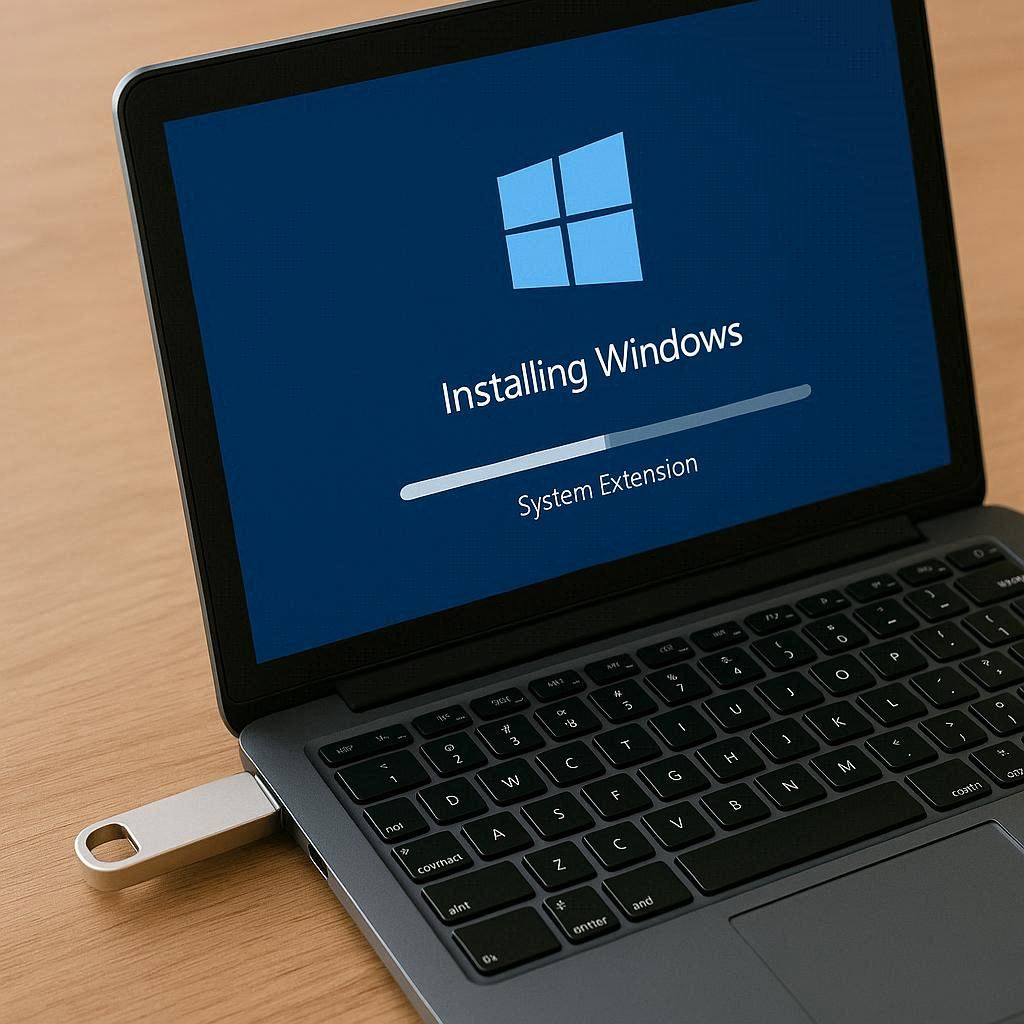 نصب ویندوز و فرمت سیستم با فلش بوتیبل برای لپ تاپ