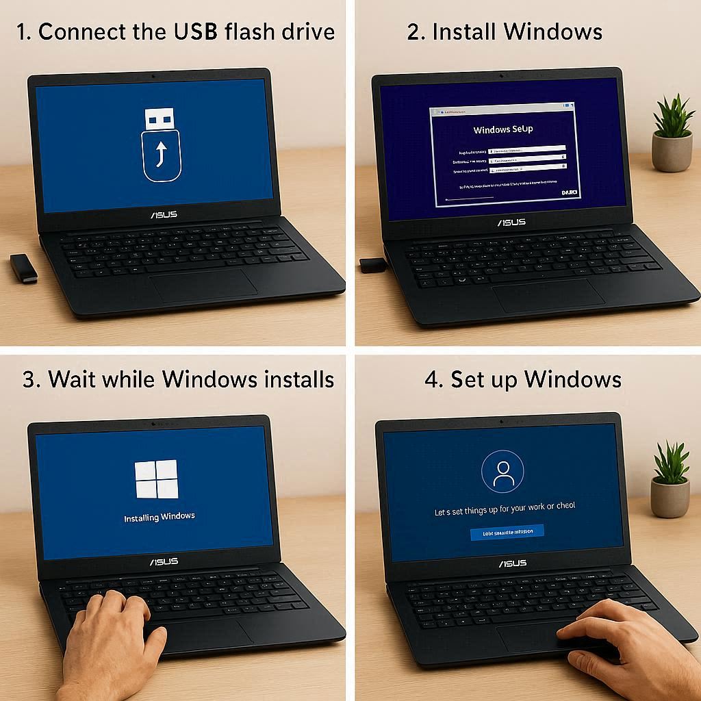 آموزش نصب ویندوز روی لپ تاپ ایسوس